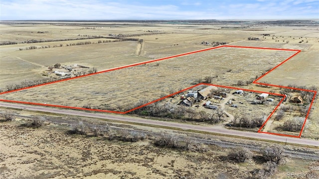 bird's eye view featuring a rural view