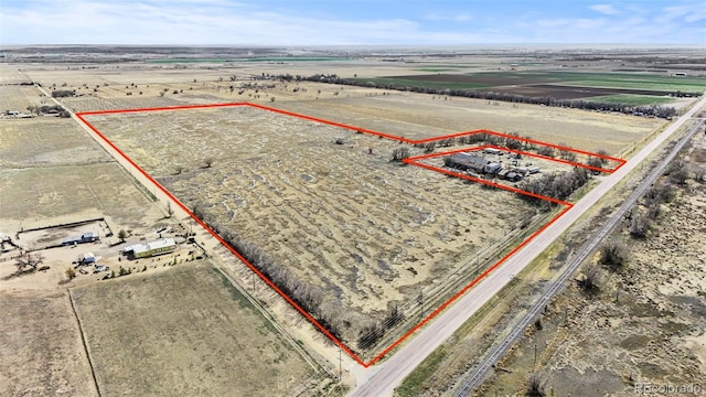 aerial view featuring a rural view