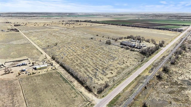 drone / aerial view with a rural view