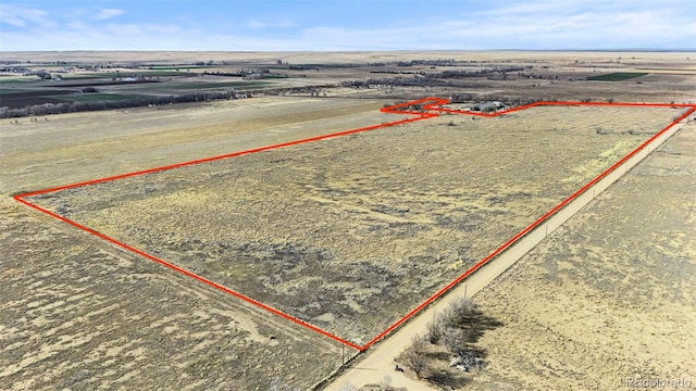 bird's eye view with a rural view