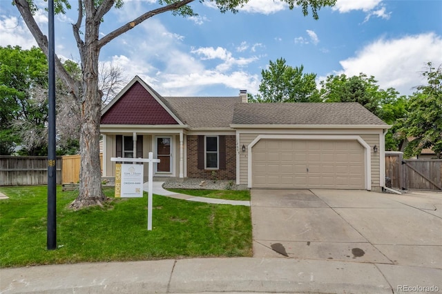 12665 Grove Ct, Broomfield, CO 80020 - view of front facade featuring an attached garage, concrete driveway, a chimney, and brick siding