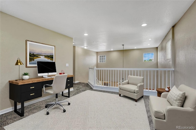 2452 S Andes Cir, Aurora, CO 80013 - home office with carpet floors and recessed lighting