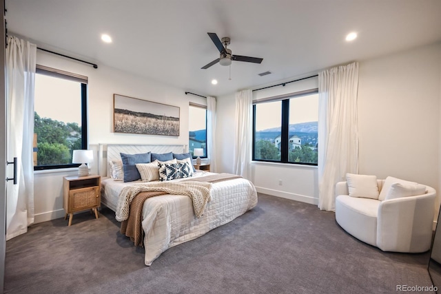 103 Paintbrush Way, Glenwood Springs, CO 81601 - carpeted bedroom featuring multiple windows, recessed lighting, and a ceiling fan