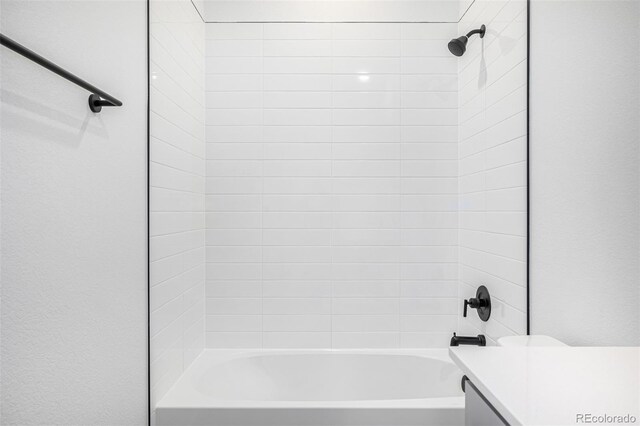full bathroom featuring vanity and shower / tub combination