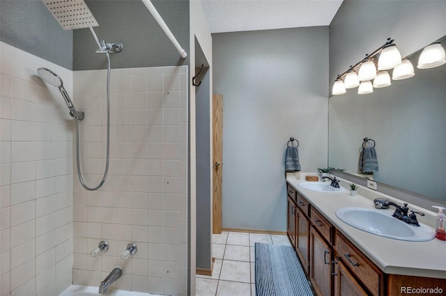 3831 Smoke Tree Dr, Colorado Springs, CO 80920 - full bath with shower / washtub combination, double vanity, and tile patterned floors