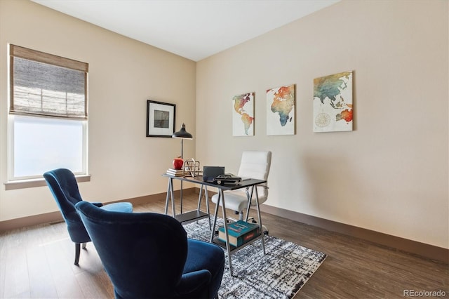 24322 E Mineral Dr, Aurora, CO 80016 - home office with wood finished floors and baseboards
