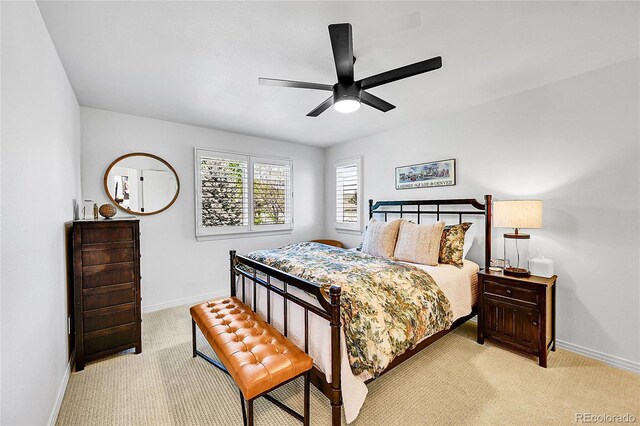 8427 S Parfet Ct, Littleton, CO 80127 - bedroom with baseboards, carpet floors, and ceiling fan