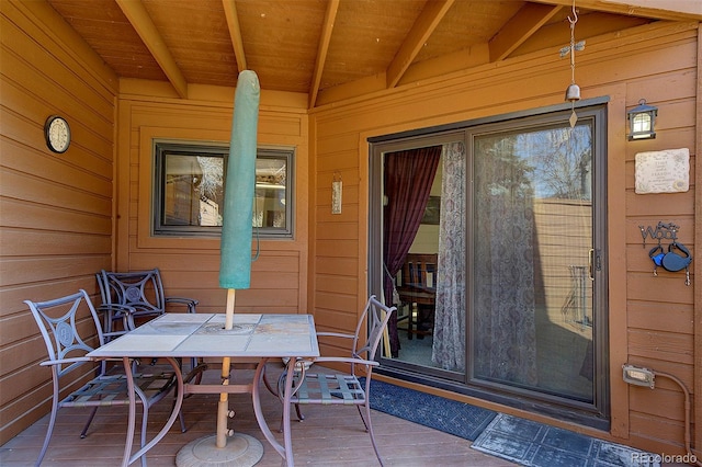 entrance to property with outdoor dining space