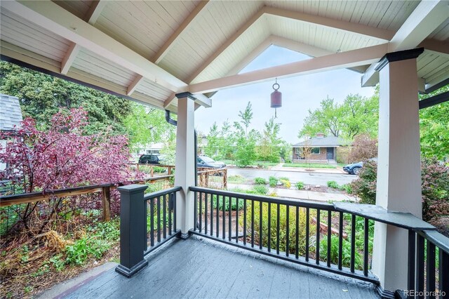 wooden deck with a porch