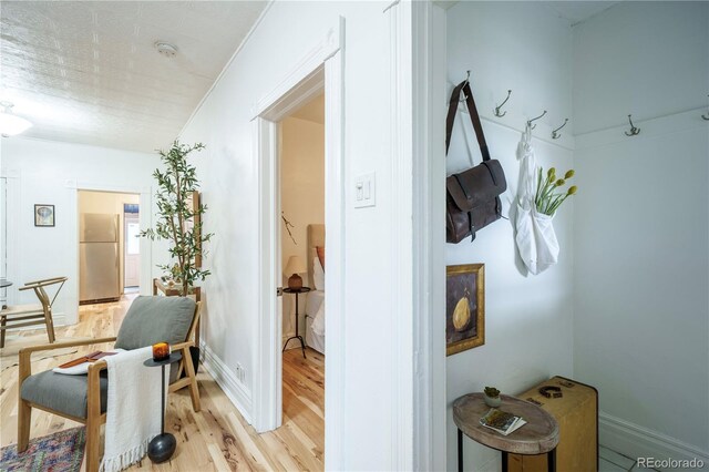 hallway with light wood-style flooring