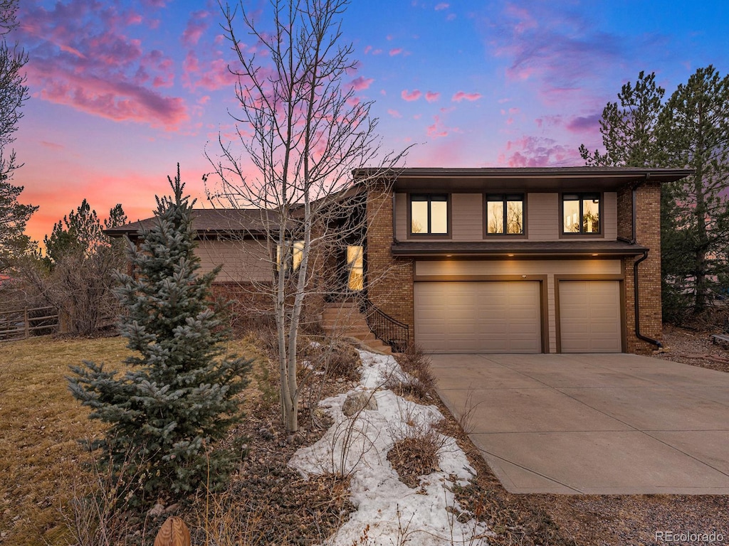 view of front of house featuring a garage