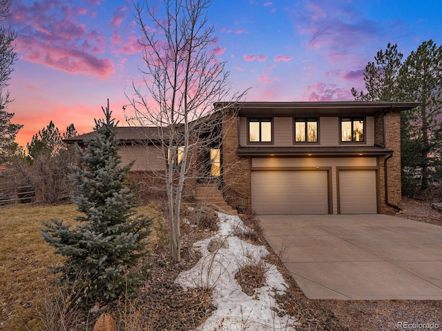 view of front of house featuring a garage