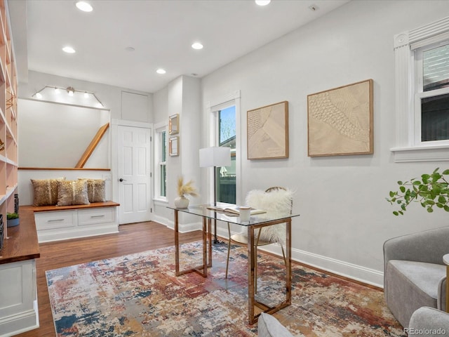 1423 Elizabeth St, Denver, CO 80206 - office with wood finished floors, recessed lighting, and baseboards