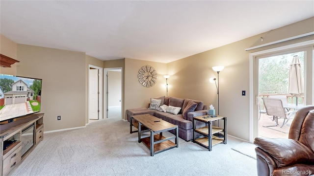 10517 Clermont Way, Thornton, CO 80233 - living area featuring light colored carpet and baseboards