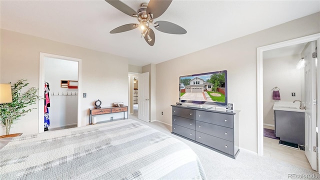 10517 Clermont Way, Thornton, CO 80233 - bedroom with light carpet and a ceiling fan