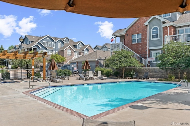 view of pool featuring a patio area