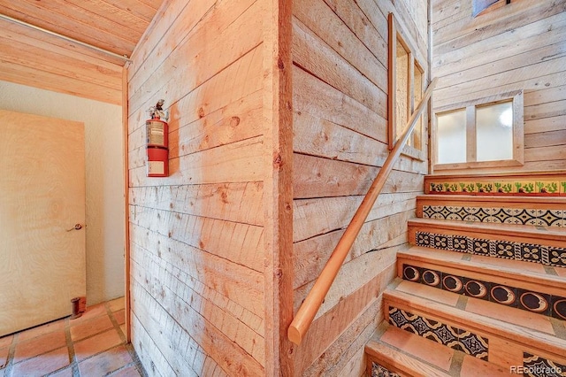 28700 County Road 304, Buena Vista, CO 81211 - stairs with wooden walls and wooden ceiling