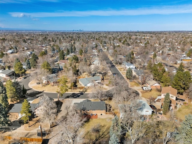 drone / aerial view with a residential view