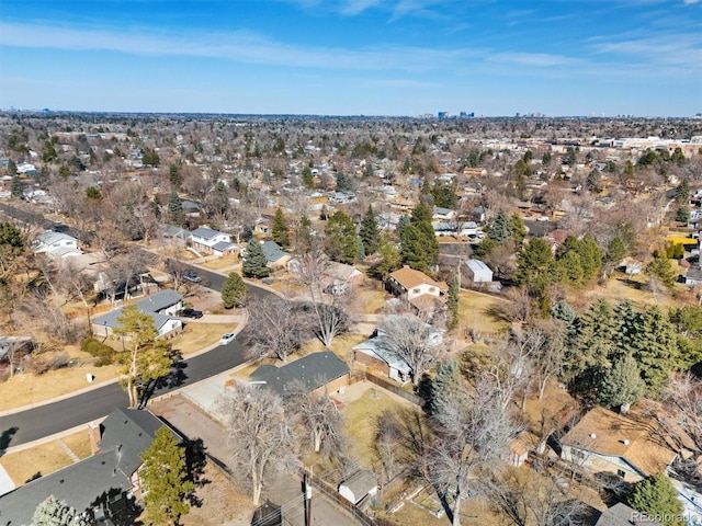 drone / aerial view with a residential view