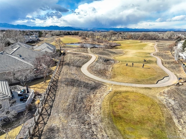 drone / aerial view with a mountain view