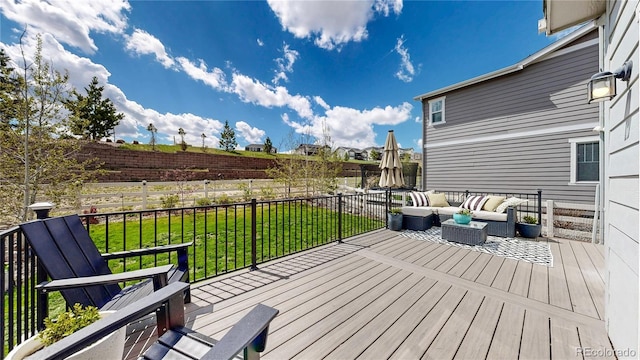 1933 Villageview Ln, Castle Rock, CO 80104 - wooden terrace with an outdoor hangout area