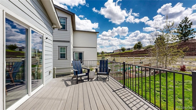 1933 Villageview Ln, Castle Rock, CO 80104 - wooden deck featuring a lawn