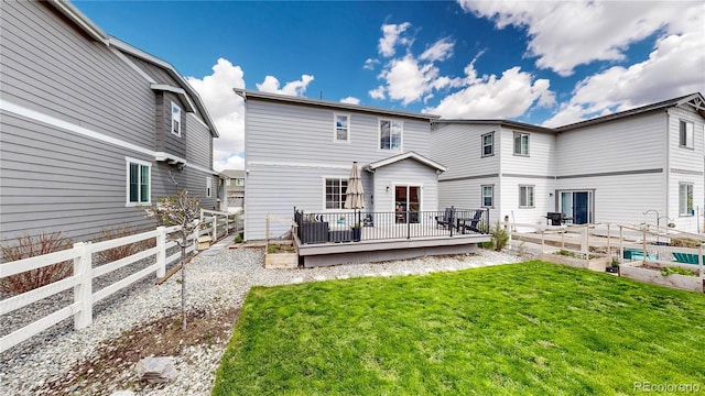 1933 Villageview Ln, Castle Rock, CO 80104 - rear view of property with a garden and a deck