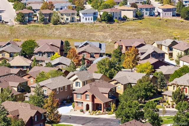 drone / aerial view with a residential view