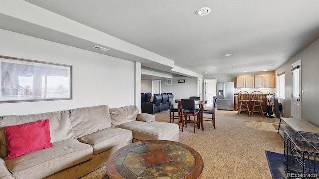 11818 Rio Secco Rd, Peyton, CO 80831 - living area featuring light colored carpet and recessed lighting