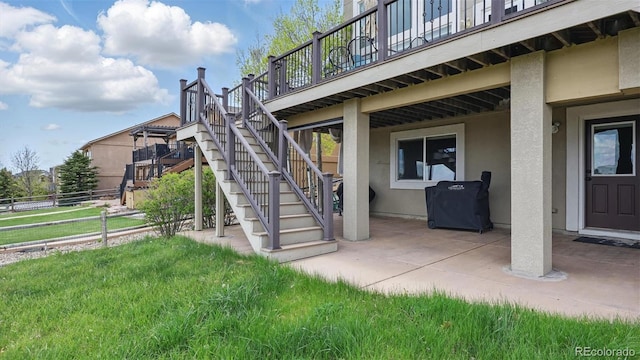 11818 Rio Secco Rd, Peyton, CO 80831 - view of patio / terrace with stairs and a deck
