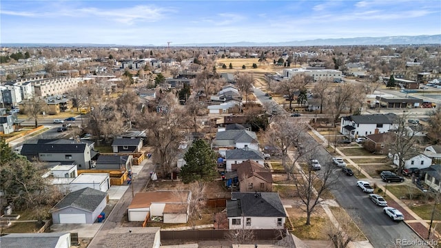 aerial view with a residential view