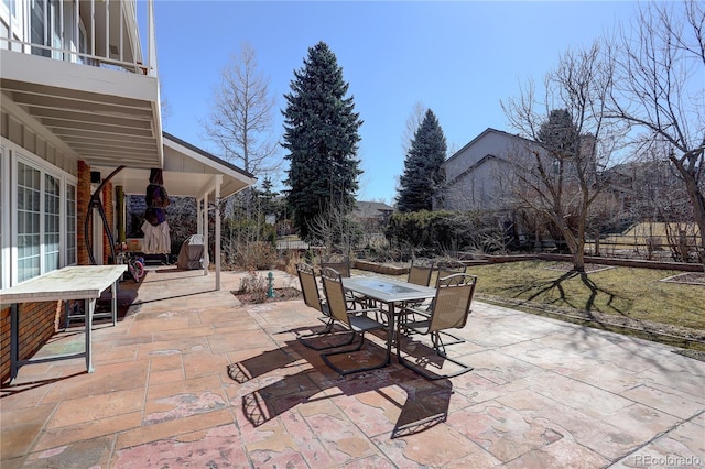 view of patio with outdoor dining area