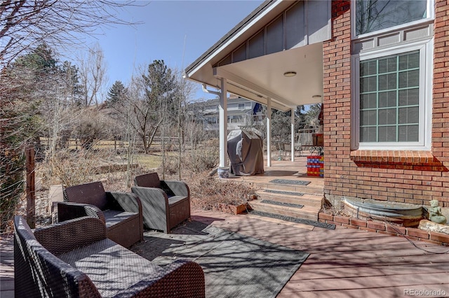 view of patio / terrace featuring area for grilling