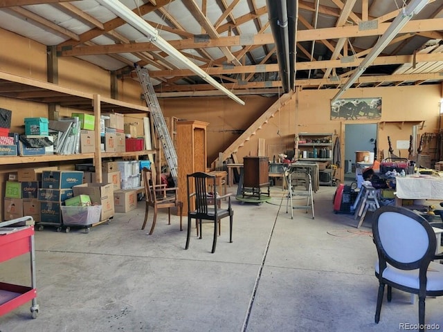 interior space featuring concrete floors