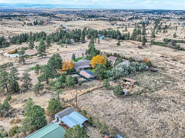 drone / aerial view with a desert view