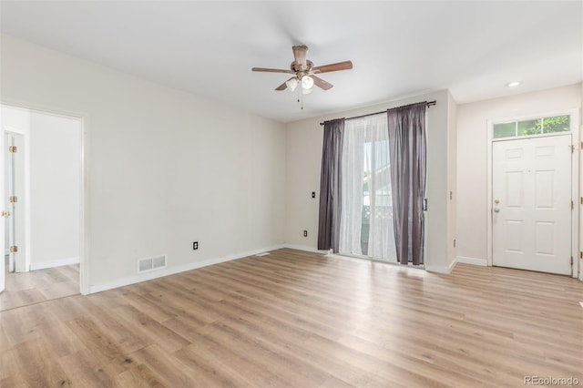 12931 Lafayette St Unit G, Thornton, CO 80241 - empty room with a ceiling fan, light wood-type flooring, and recessed lighting