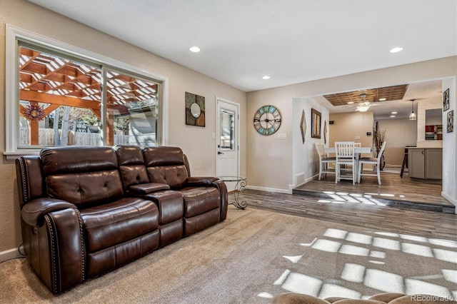 living room featuring hardwood / wood-style floors