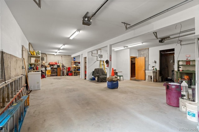 27264 Schuyler Gulch Rd, Pine, CO 80470 - garage with a garage door opener and a sink