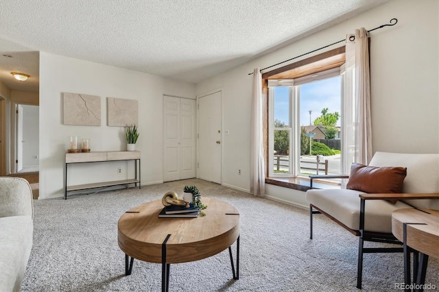 8625 W Dartmouth Pl, Lakewood, CO 80227 - living area with a textured ceiling and carpet