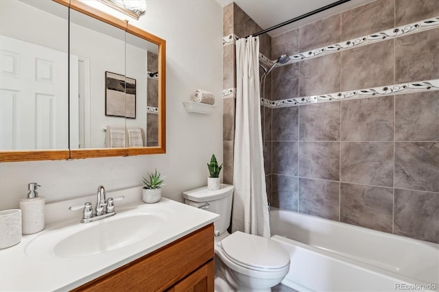 8625 W Dartmouth Pl, Lakewood, CO 80227 - full bathroom with toilet, shower / tub combo, and vanity