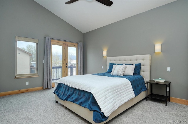 656 S Gunnison Ave, Buena Vista, CO 81211 - bedroom featuring baseboards, access to outside, french doors, and carpet floors