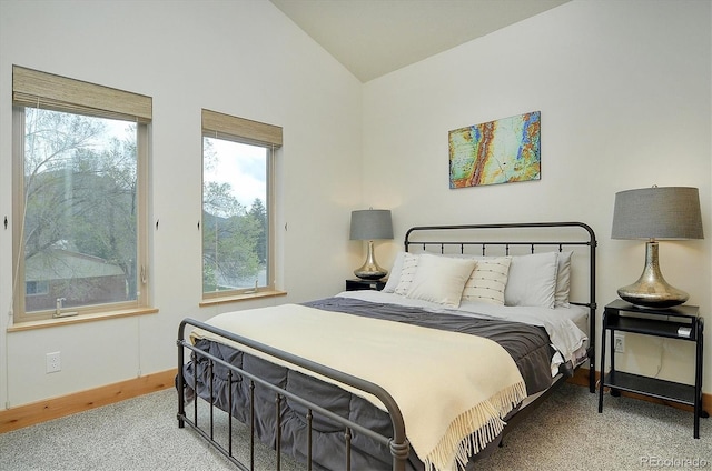 656 S Gunnison Ave, Buena Vista, CO 81211 - carpeted bedroom with lofted ceiling and baseboards