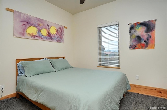656 S Gunnison Ave, Buena Vista, CO 81211 - bedroom featuring ceiling fan and baseboards