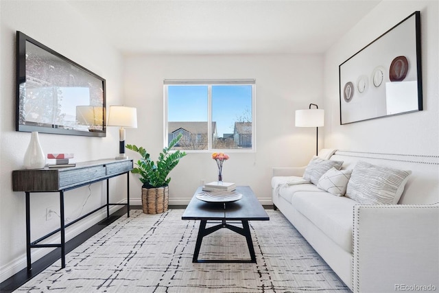 living room featuring light hardwood / wood-style flooring