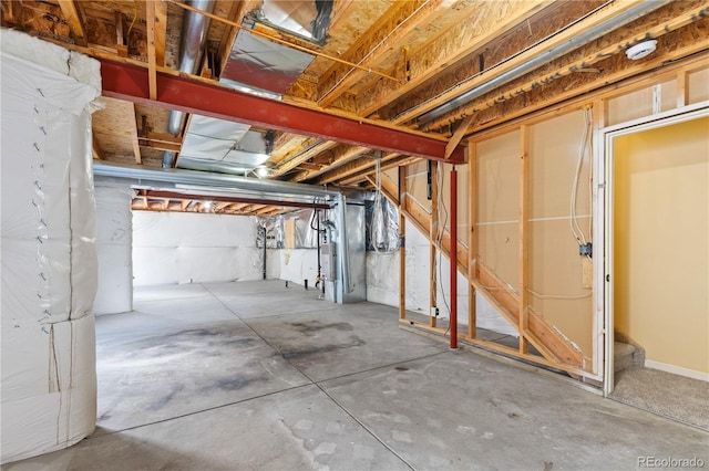 view of unfinished basement