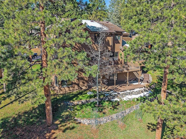 4228 Scenic Village Dr, Evergreen, CO 80439 - view of yard with a deck