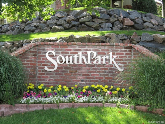 view of community sign