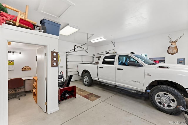 garage featuring electric panel