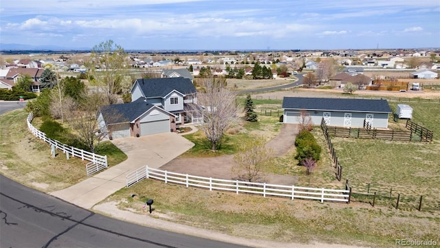 aerial view of residential area