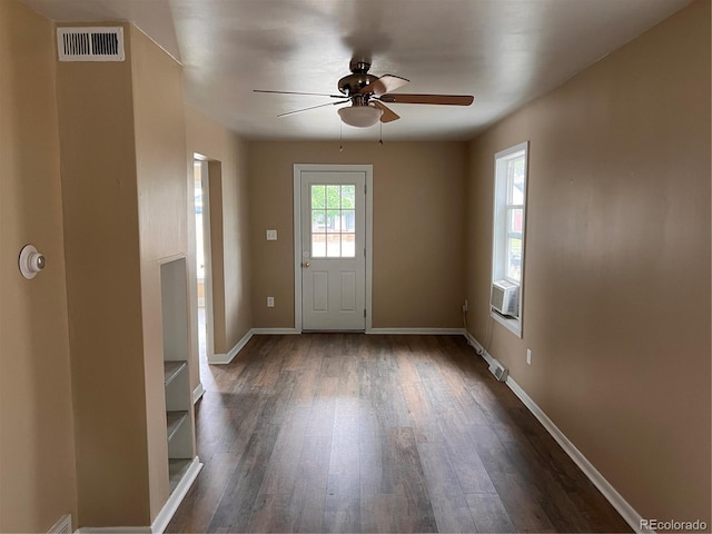 4875 Lowell Blvd, Denver, CO 80221 - doorway featuring a ceiling fan and dark wood finished floors